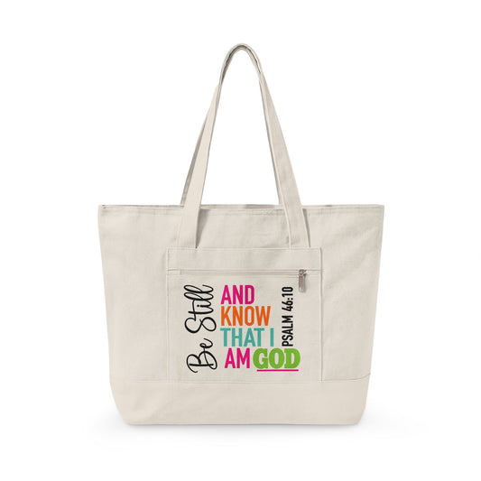 Be Still & Know Canvas Tote