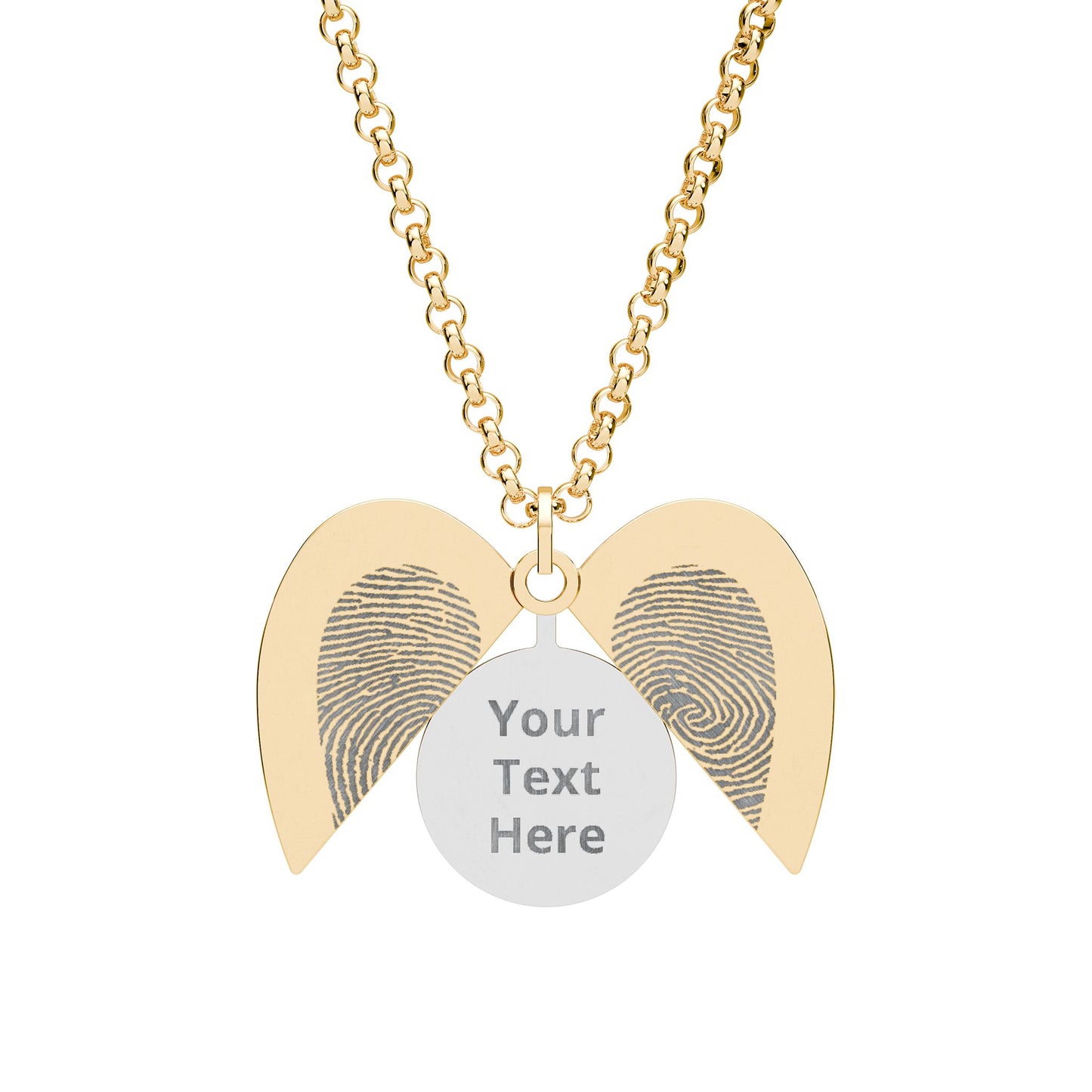 Fingerprint Heart Hidden Message Necklace