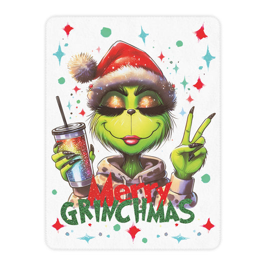 Merry Grinchmas Sherpa Blanket