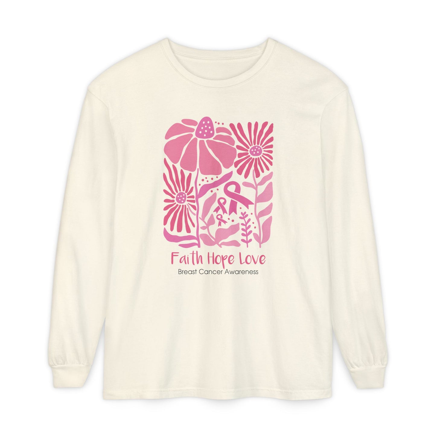 Breast Cancer Faith Hope Love Long Sleeve