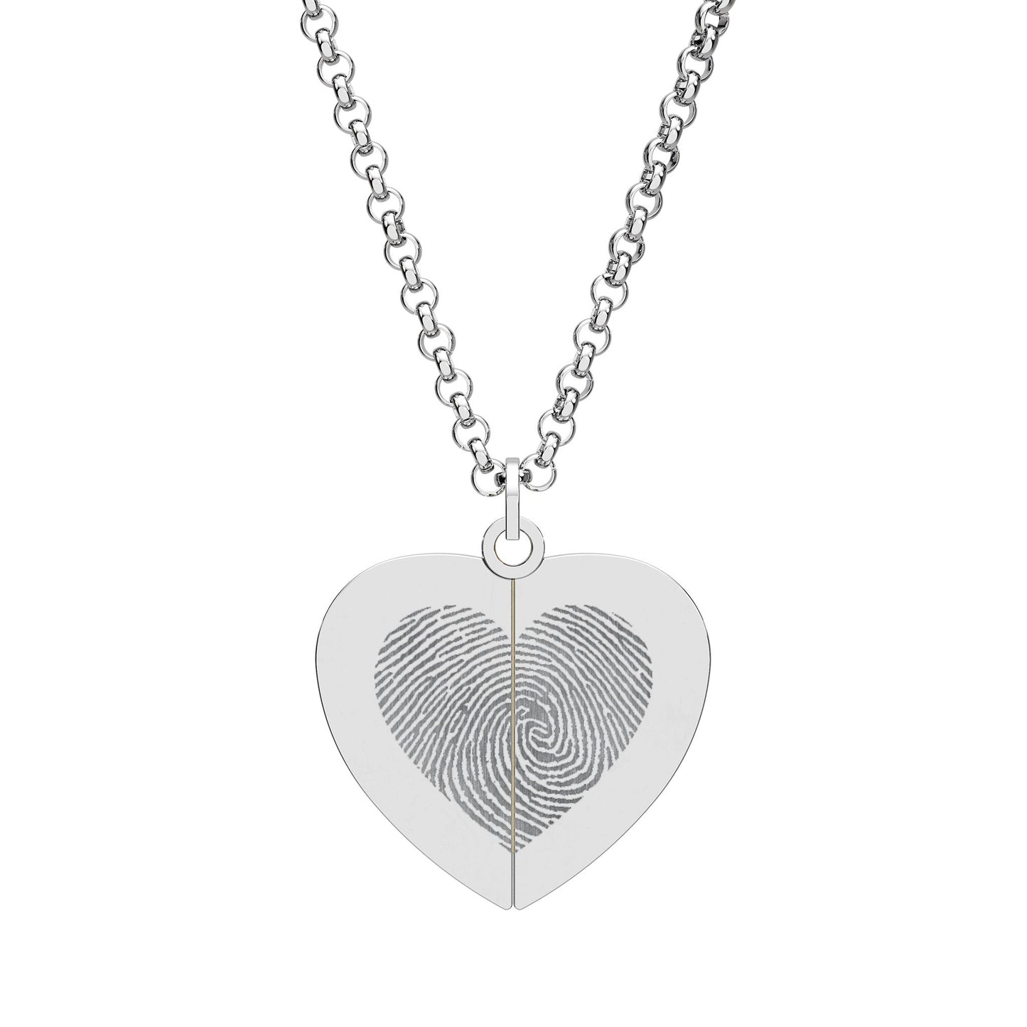 Fingerprint Heart Hidden Message Necklace