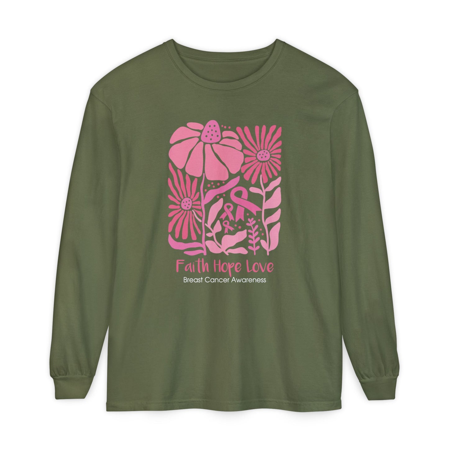 Breast Cancer Faith Hope Love Long Sleeve