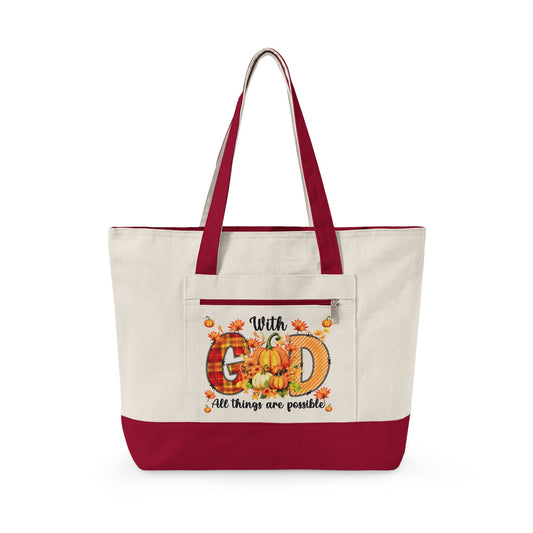 With God Canvas Tote