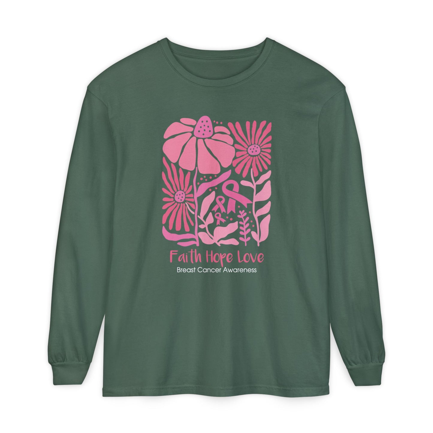 Breast Cancer Faith Hope Love Long Sleeve