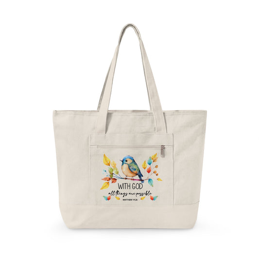 Wings Of Faith Canvas Tote