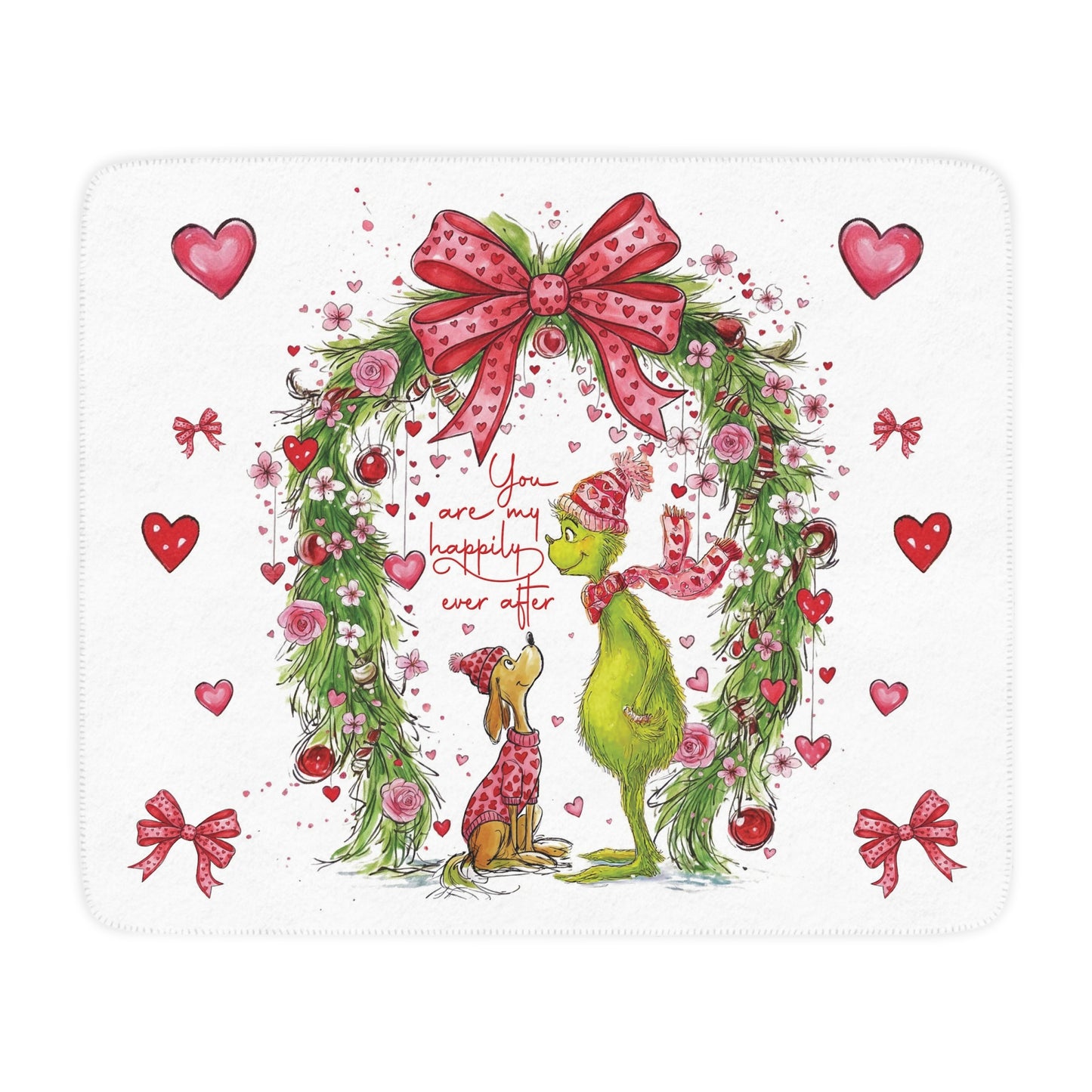 Grinchy Valentine Sherpa Blanket