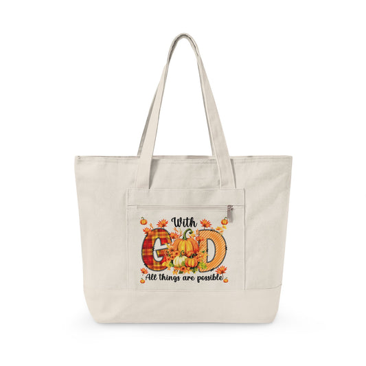 With God Canvas Tote