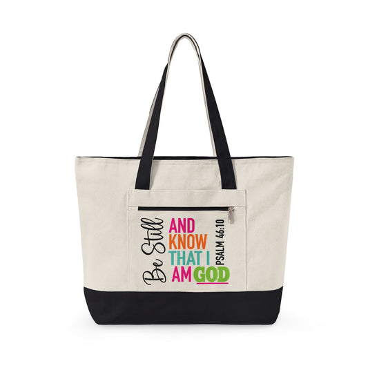 Be Still & Know Canvas Tote