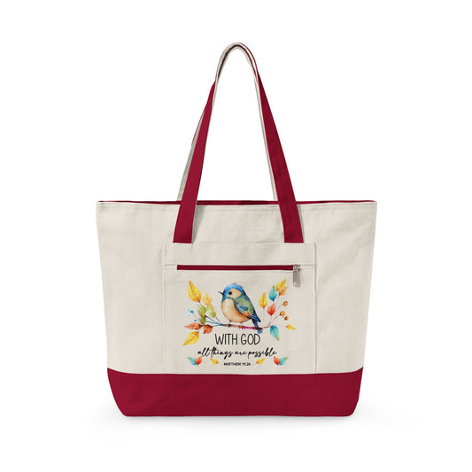 Wings Of Faith Canvas Tote