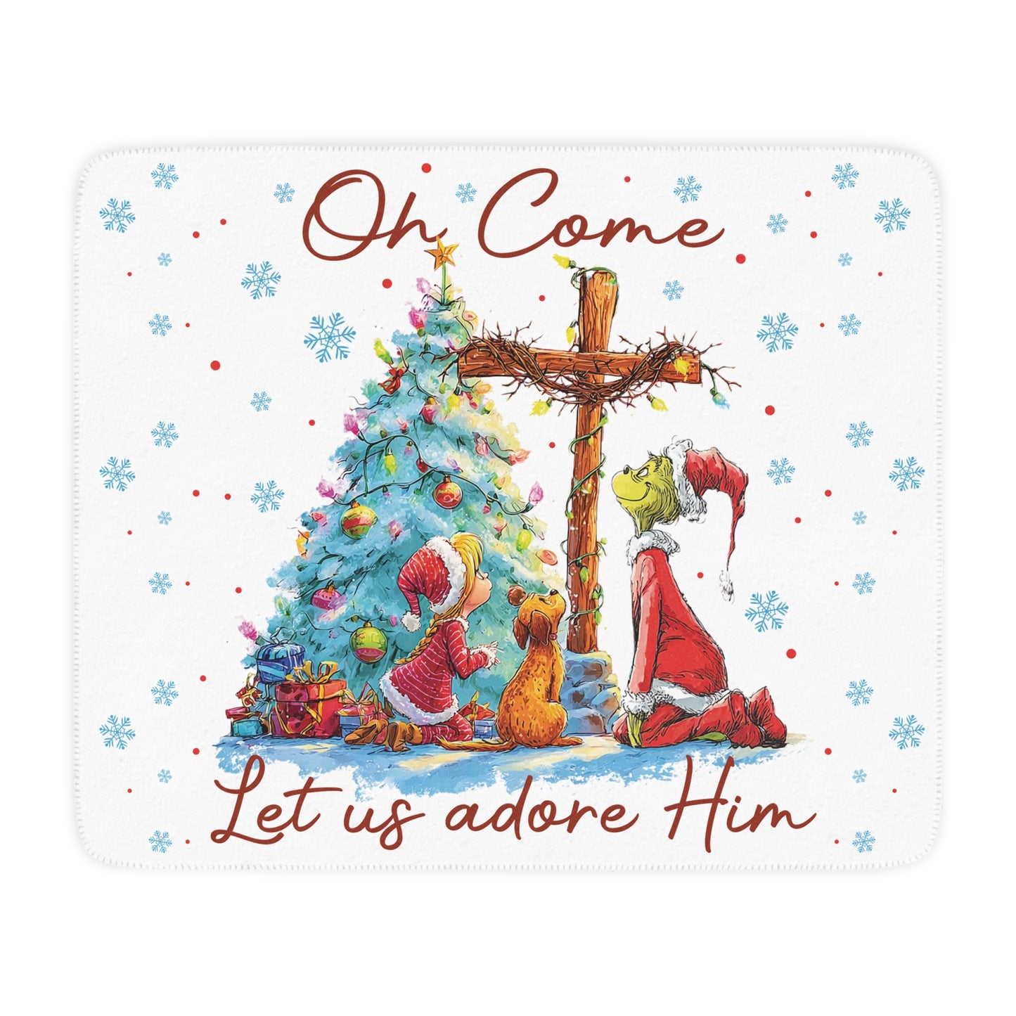 Let Us Adore Him Sherpa Blanket