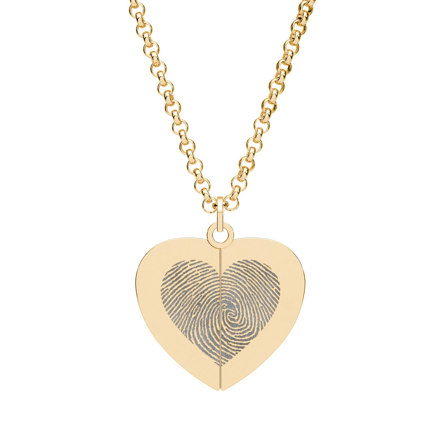 Fingerprint Heart Hidden Message Necklace