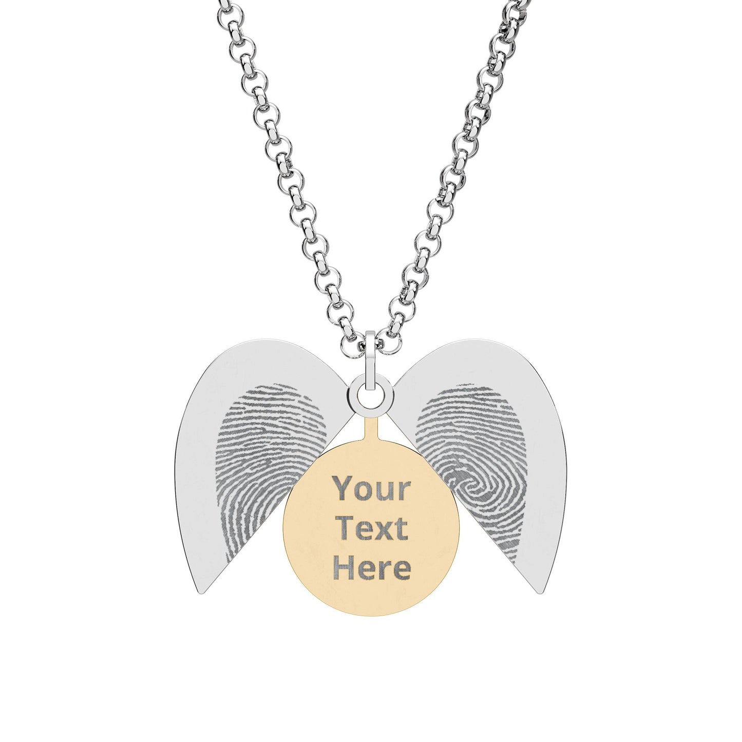 Fingerprint Heart Hidden Message Necklace