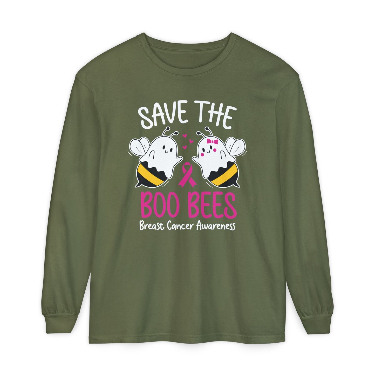 Breast Cancer Boo Bees Long Sleeve