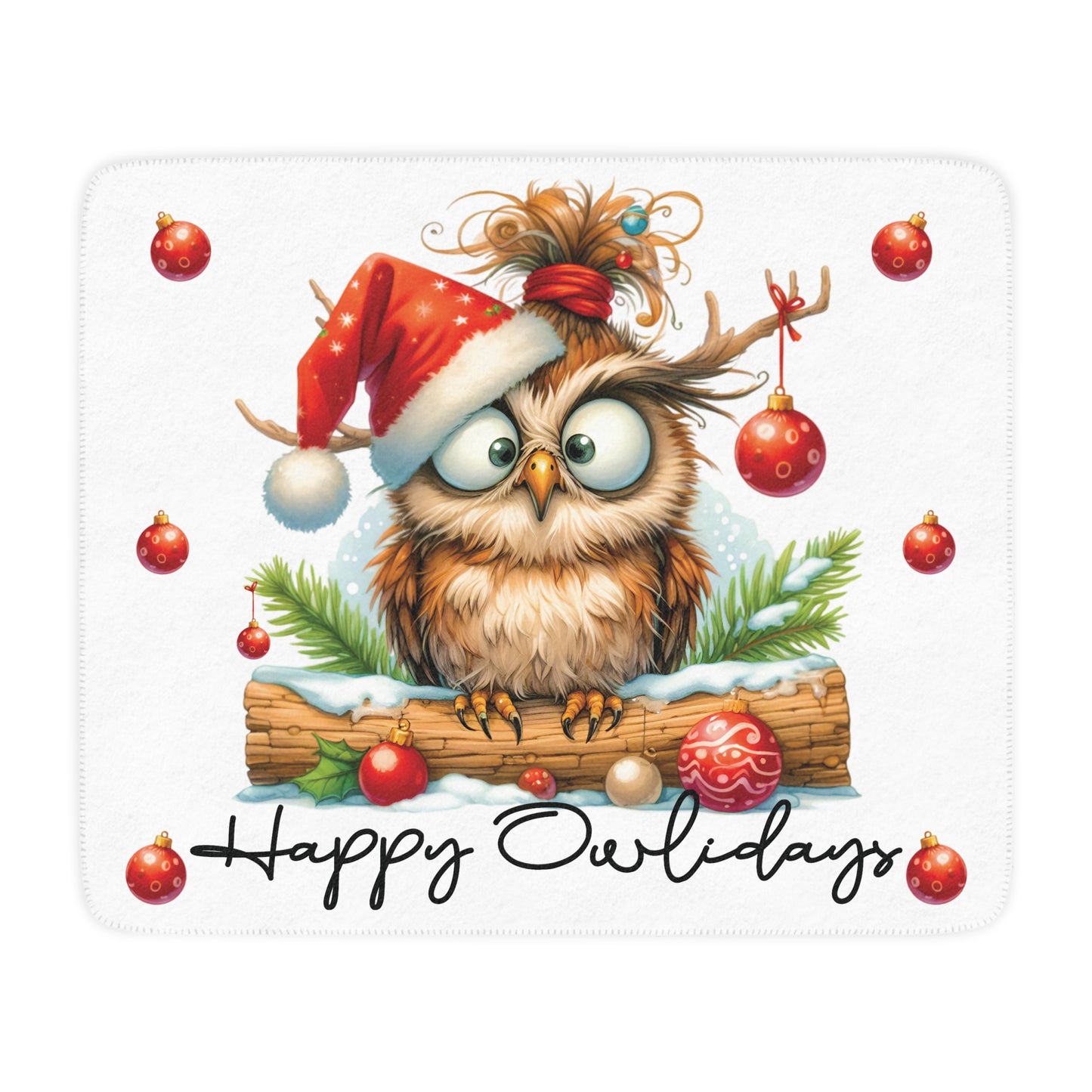 Happy Owlidays Sherpa Blanket