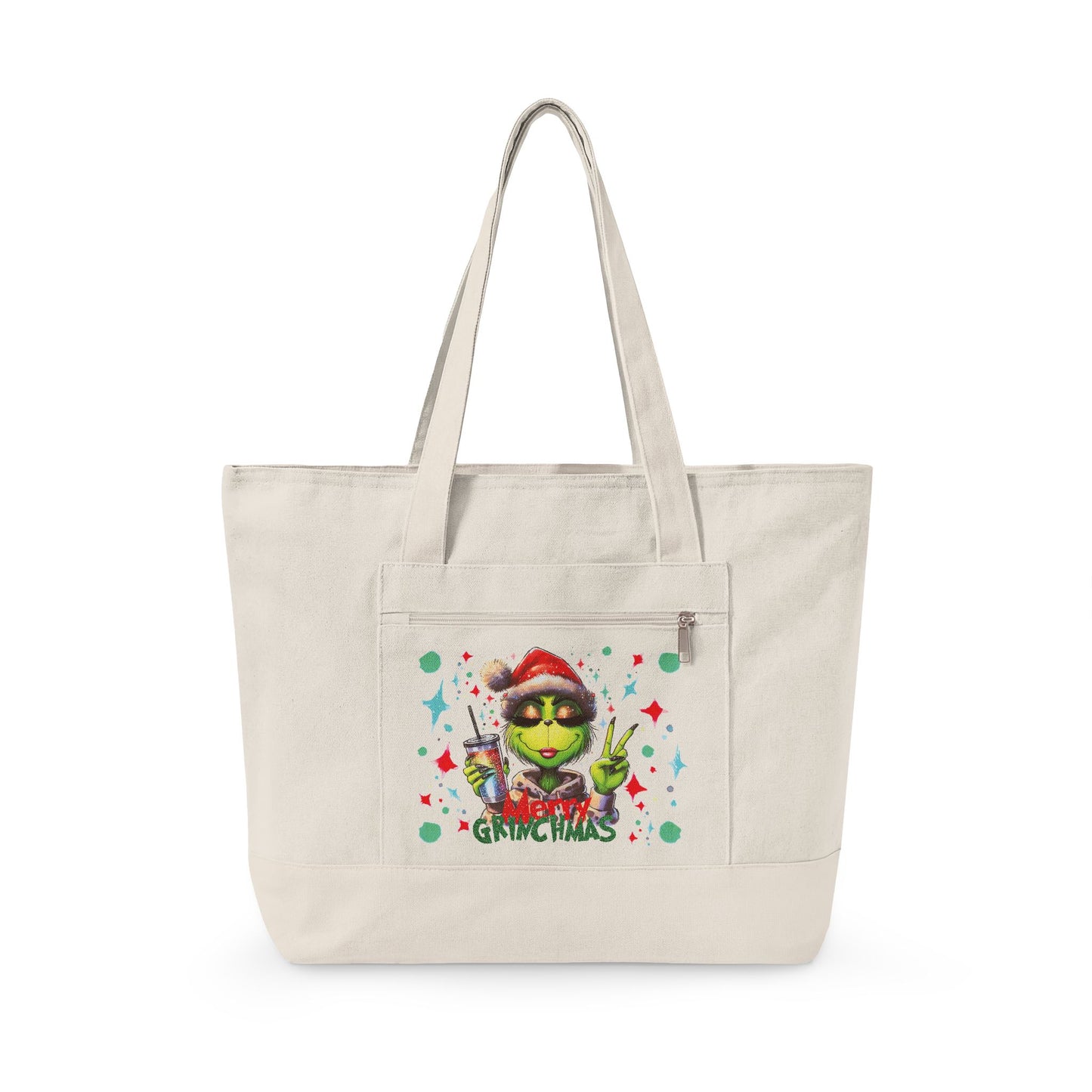 Merry Grinchmas Canvas Tote