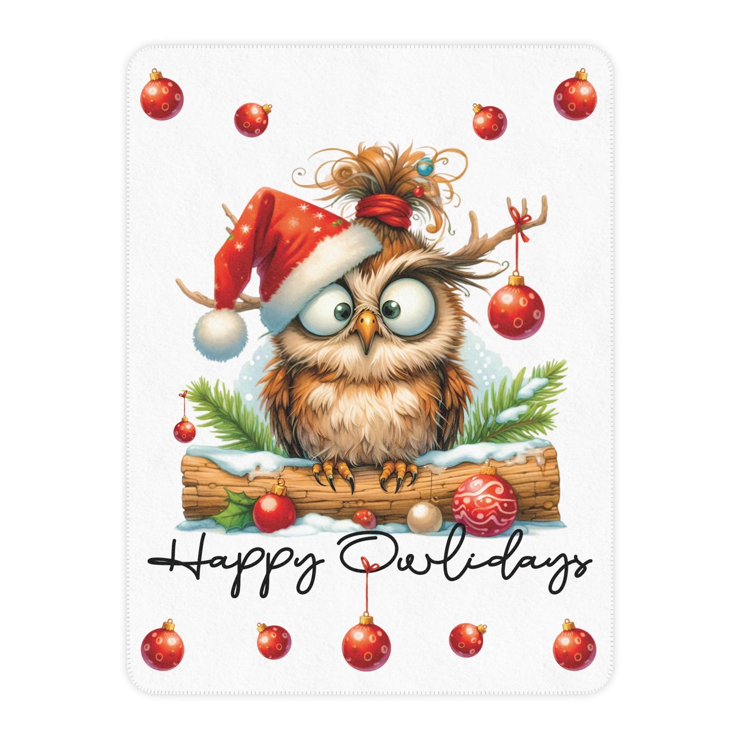 Happy Owlidays Sherpa Blanket