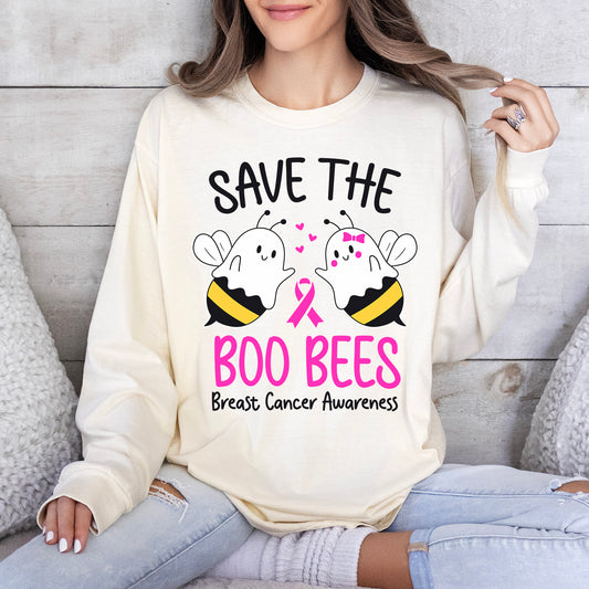 Breast Cancer Boo Bees Long Sleeve