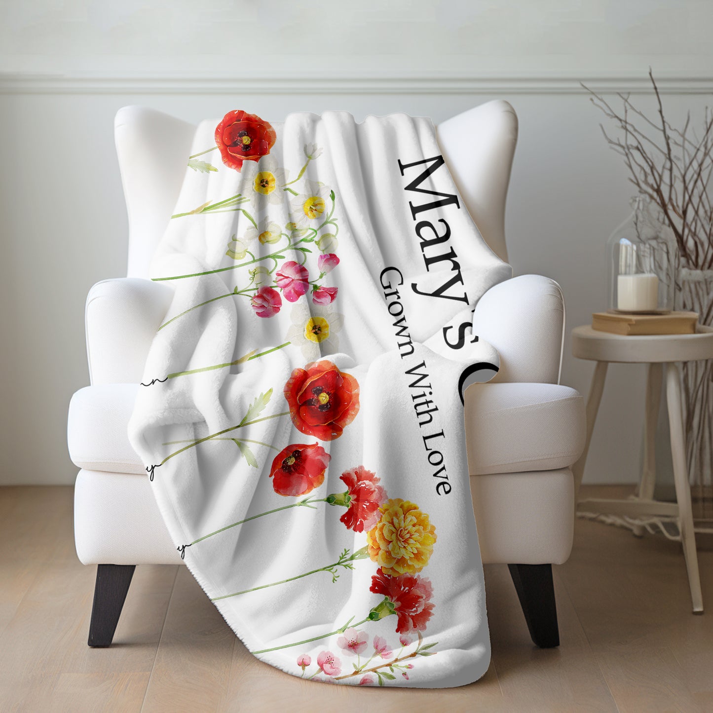 Personalized Flower Garden Blanket