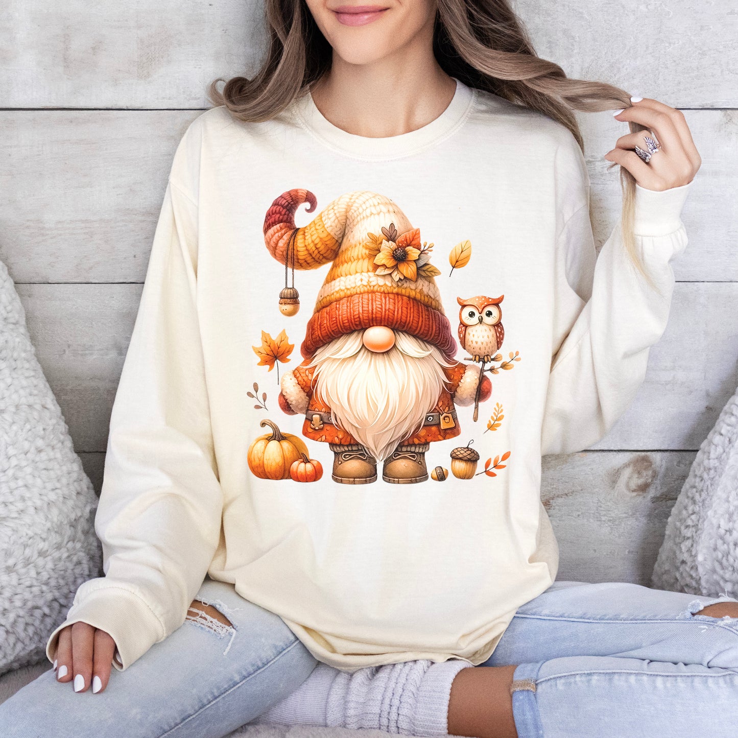 Hello Fall Gnome Long Sleeve