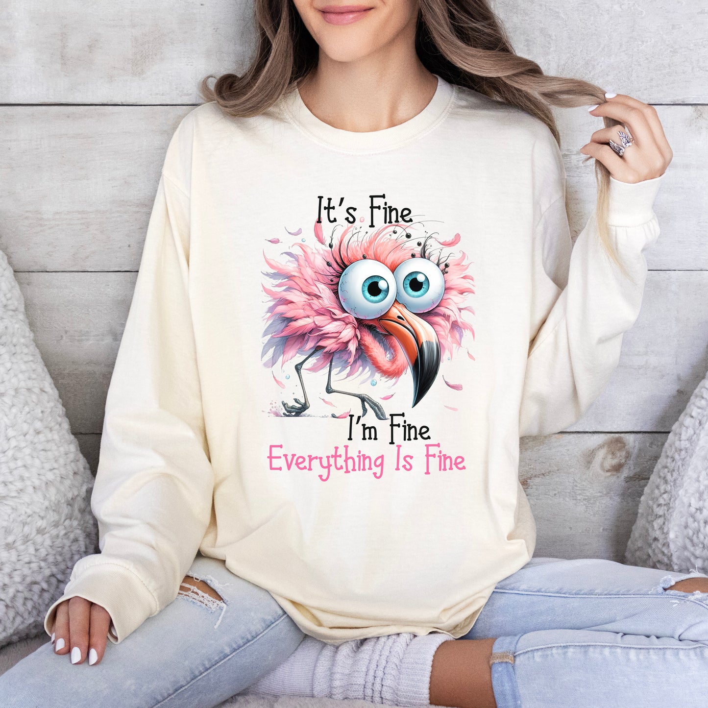 I'm Fine Flamingo Long Sleeve
